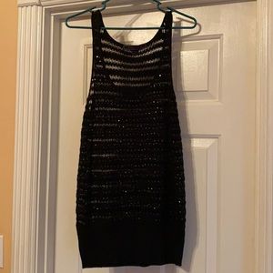 Sequin Black Dressy Tank/Blouse